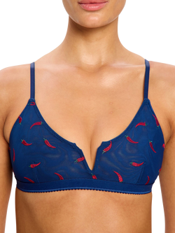Modibodi Spicy Day V-Bralette, Navy Chilli - view 2, Navy Chilli