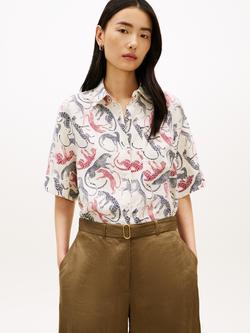 Tommy Hilfiger Leopards Pure Linen Shirt, Multi, Multi