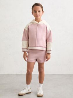 Reiss Kids' Cotton Blend Hoodie and Shorts Set, Pink, Pink