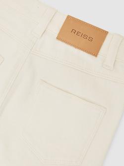 Reiss Kids' Sky Wide Leg Jeans, Ecru - view 2, Ecru