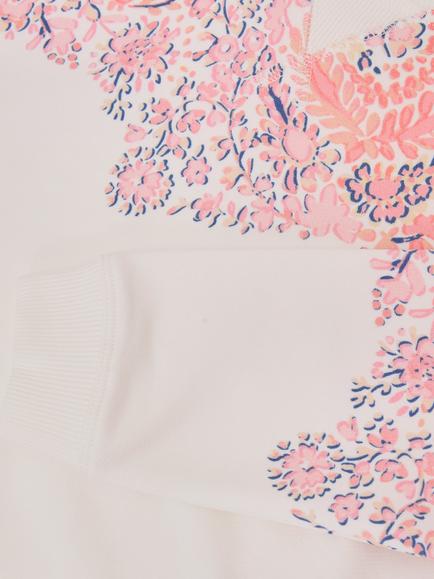 Reiss Kids' Floral Print Sweatshirt and Shorts Set, Pink/Multi - view 2, Pink/Multi