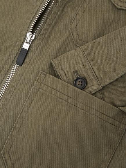 Reiss Kids' Cotton Zip-Through Utility Jacket, Khaki - view 2, Khaki