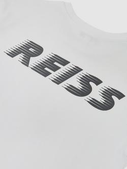 Reiss Kids' Cotton Logo Crew Neck T-Shirt, White - view 2, White