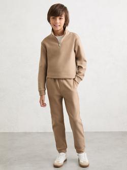 Reiss Kids' Half-Zip Sweatshirt and Joggers Set, Camel, Camel