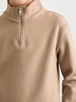 Reiss Kids' Half-Zip Sweatshirt and Joggers Set, Camel - view 2, Camel