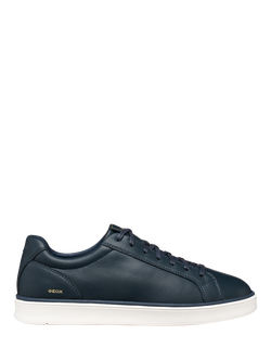 Geox Spherica Actif X4 Leather Blend Lace Up Trainers, Navy