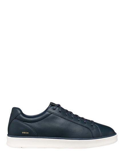 Geox Spherica Actif X4 Leather Blend Lace Up Trainers, Navy
