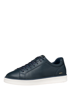 Geox Spherica Actif X4 Leather Blend Lace Up Trainers - view 2, Navy