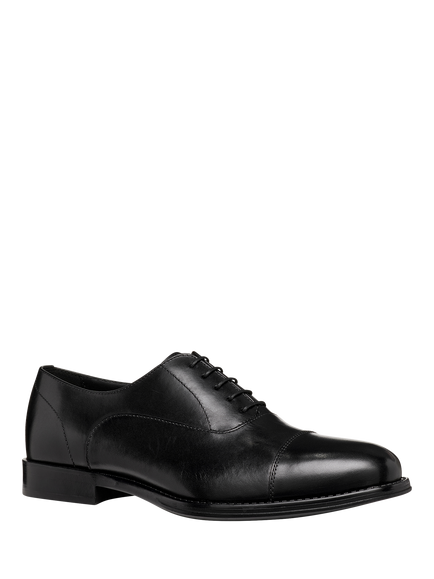 Geox Barberigo Leather Lace Up Derby Shoes, Black - view 2, Black