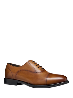 Geox Barberigo Leather Lace Up Derby Shoes, Cognac - view 2, Cognac