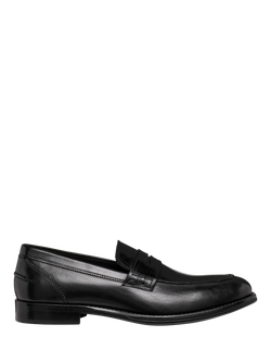 Geox Barberigo Leather Loafers, Black, Black