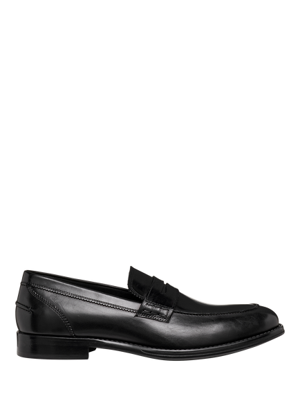 Geox Barberigo Leather Loafers, Black, Black