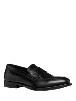 Geox Barberigo Leather Loafers, Black - view 2, Black