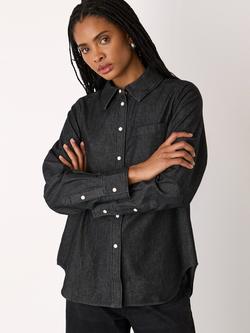 Whistles Patch Pocket Denim Shirt, Black, Black