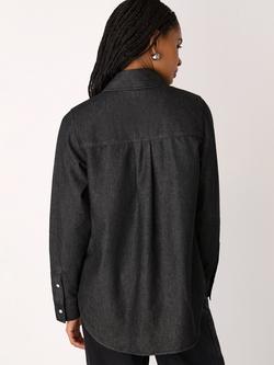 Whistles Patch Pocket Denim Shirt, Black - view 2, Black