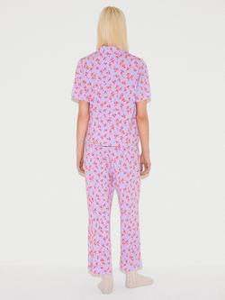 Jigsaw Swirl Posey Button Down Long Pyjama Set - view 2, Lilac/Orange