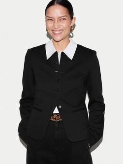 Jigsaw Crepe Jersey Jacket, Black