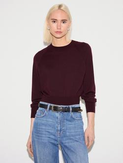 Jigsaw Cocoon Pure Wool Jumper, Purple