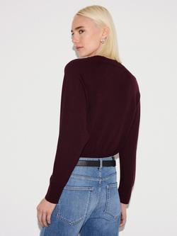 Jigsaw Cocoon Pure Wool Jumper - view 2, Purple