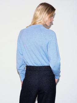 Jigsaw Cocoon Pure Wool Jumper - view 2, Blue