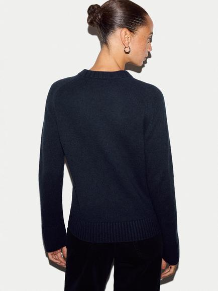 Jigsaw Wool Rich Saddle Jumper - view 2, Navy