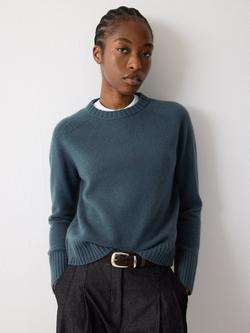 Jigsaw Wool Rich Saddle Jumper, Summer Storm