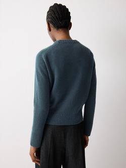Jigsaw Wool Rich Saddle Jumper - view 2, Summer Storm