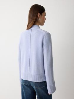 Jigsaw V-Neck Chunky Knit Wool Rich Cardigan - view 2, Blue