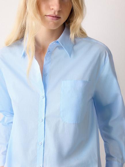 Jigsaw Relaxed Fit Cotton Voile Shirt, Blue