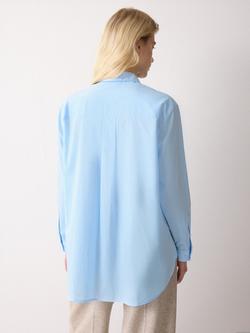 Jigsaw Relaxed Fit Cotton Voile Shirt, Blue - view 2, Blue