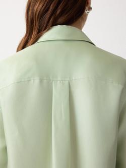 Jigsaw Twill Pure Silk Shirt, Green - view 2, Green