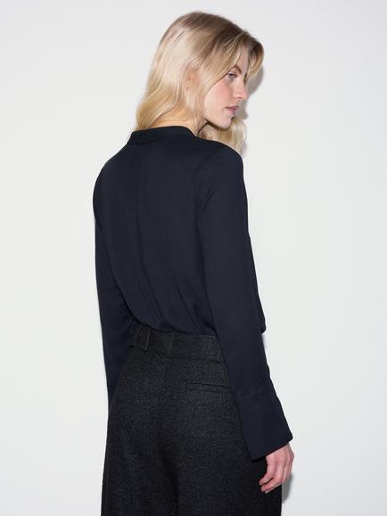 Jigsaw Double Layer Long Sleeve Top - view 2, Navy