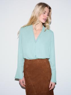 Jigsaw Double Layer Long Sleeve Top, Green