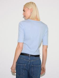 Jigsaw Rib Knit Henley Top - view 2, Blue