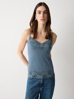 Jigsaw Lace Trim Camisole, Summer Storm