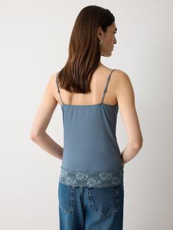 Jigsaw Lace Trim Camisole - view 2, Summer Storm