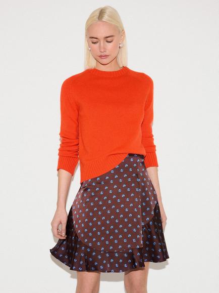 Jigsaw Mini Geometric Rose Mini Skirt, Burgundy, Burgundy