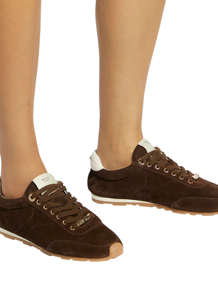 Dune London Evalinna Suede Trainers, Brown - view 2, Brown