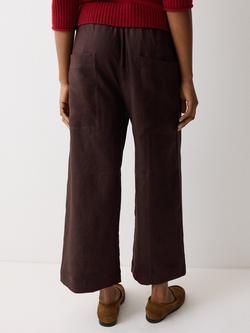 Jigsaw Mara Relaxed Fit Pure Linen Trousers, Purple - view 2, Purple