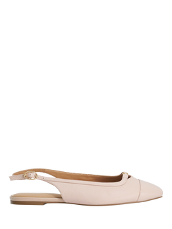 Dune London Hanna Wide Fit Leather Slingback Pumps, Blush, Blush