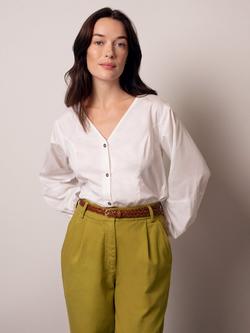 Celtic & Co. V-Neck Relaxed Fit Shirt, Chalk - view 2, Chalk