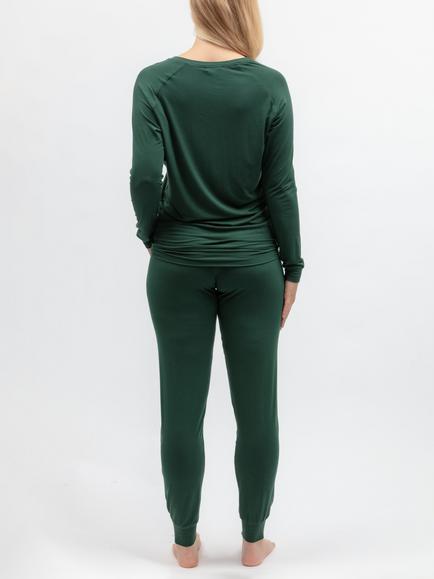 Cyberjammies Slouch Long Pyjama Set, Dark Green - view 2, Dark Green