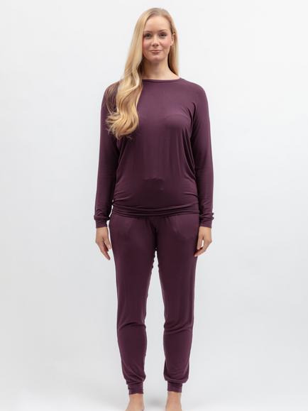Cyberjammies Slouch Long Pyjama Set, Plum, Plum