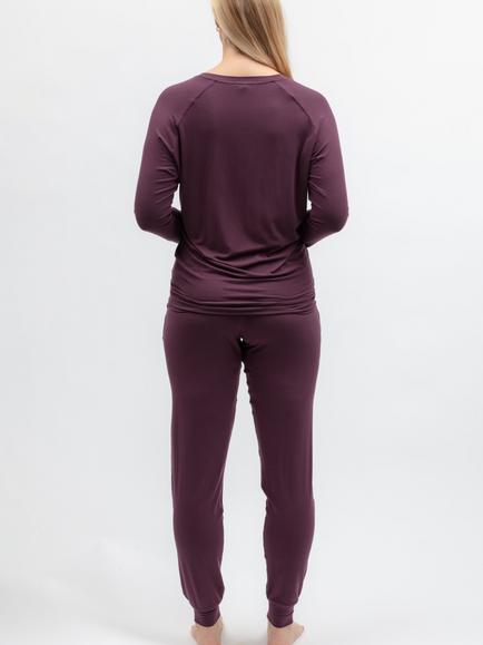 Cyberjammies Slouch Long Pyjama Set, Plum - view 2, Plum