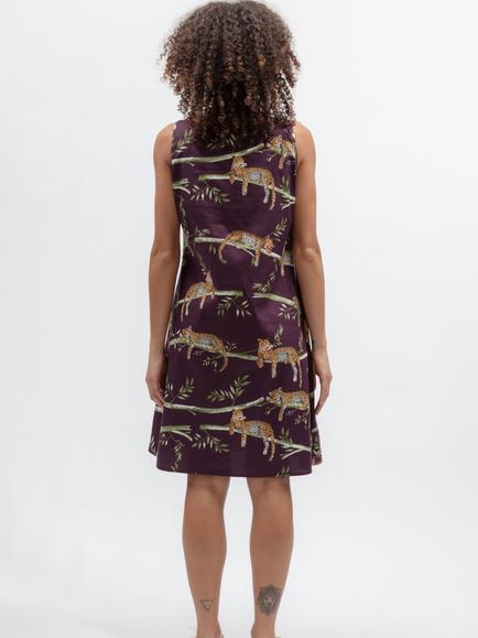 Cyberjammies Slumber Leopard Nightdress, Plum - view 2, Plum