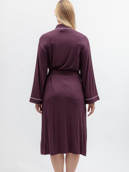 Cyberjammies Jersey Dressing Gown, Plum - view 2, Plum
