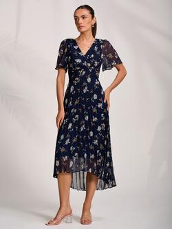 Jolie Moi Floral Pleated Maxi Dress, Multi
