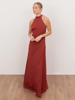 Anaya With Love Sleeveless Halter Neck Maxi Dress, Chilli Red, Chilli Red
