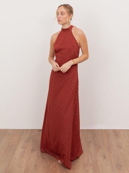Anaya With Love Sleeveless Halter Neck Maxi Dress, Chilli Red, Chilli Red