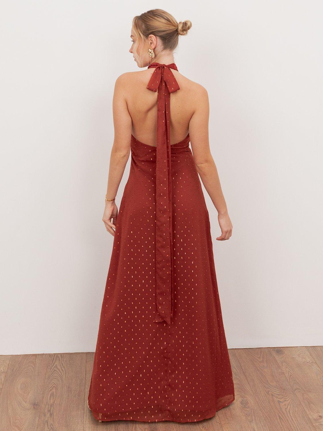 Anaya With Love Sleeveless Halter Neck Maxi Dress, Chilli Red